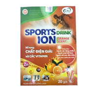 Bột pha Oresol Sports vị cam bù nước và điện giải hộp 20 gói. Pha 1 gói với 500ml nước.