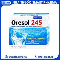 Bột pha uống Oresol 245 DHG Pharma bù nước, bổ sung chất điện giải, điều trị mất nước do tiêu chảy (20 gói x 4.1g)