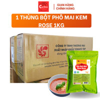 Bột phô mai kem Rose - Gói 1Kg - Thùng 10Kg - Dùng để làm sốt nấu Tokbokki, Mì ý, Mì trộn, Pasta
