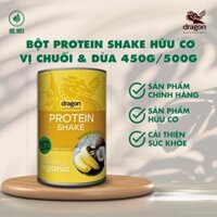 BỘT PROTEIN SHAKE HỮU CƠ HƯƠNG CHUỐI & DỪA 450Gr (DRAGON SUPERFOOD)
