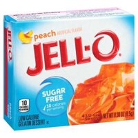 BỘT RAU CÂU - GELATIN VỊ ĐÀO - CÓ / KHÔNG ĐƯỜNG - ÍT NĂNG LƯỢNG Jell-O Peach Sugar-Free Gelatin Mix, Low Calorie, 8.5g