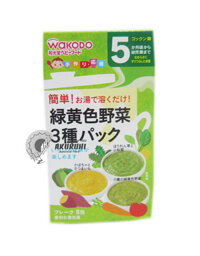 Bột rau củ (yasai komastu) (3 hương vị :cải bó xôi+cải komatsuna,bí đỏ +khoai lang,5 loại rau xanh ) (cho bé từ 5 tháng tuổi hoặc bắt đầu cai sữa)
