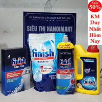 Bột rửa bát Finish 2.2kg + Muối rửa bát Finish 1.2kg + Nước làm bóng finish 400ml (Combo Bột rửa chén finish bột ly)