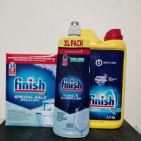 Bột rửa bát Finish kg + Muối rửa bát Finish 1.2kg + Nước làm bóng finish 750ml