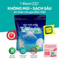 Bột rửa bát T-Clean 1kg – làm sạch dầu mỡ, không mùi hóa chất, dùng cho máy rửa bát mini & lớn. Thành phần an toàn: enzyme sinh học, baking soda, chiết xuất dừa. Hàng Việt giá tố