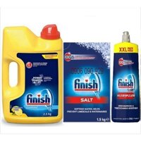 Bột rửa chén Finish 2.5kg + Muối rửa ly Finish 1.5kg + Nước bóng Finish 750ml dùng cho Máy rửa chén - HANOIMART
