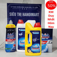 Bột rửa chén Finish 2.5kg + Muối Finish 1.5kg + 800ml Nước trợ xả làm bóng Finish dùng cho Máy rửa chén