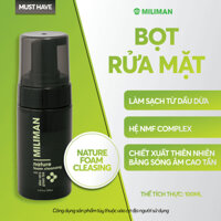 Bọt Rửa Mặt Thiên Nhiên MILIMAN 100ml Dành Cho Da Nhạy Cảm - Làm Sạch Từ Dầu Dừa, Chiết Xuất Thiên Nhiên Công Nghệ Cao