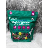 BỘT SIÊU THỰC PHẨM RAU QUẢ XANH HỮU CƠ - ZENA ORGANIC SUPER GREENS POWDER, 45 GÓI