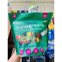 BỘT SIÊU THỰC PHẨM RAU QUẢ XANH HỮU CƠ - ZENA ORGANIC SUPER GREENS POWDER - 45 GÓI 🇺🇸