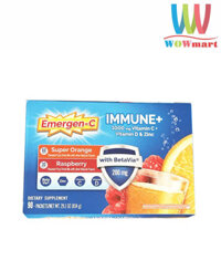 Bột sủi C tăng đề kháng Emergen-C Immune Plus Vitamin D Zinc 90 gói (2 vị: Orange, Raspberry)
