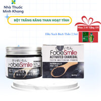 Bột than trắng răng Fobe smile có chứa 100% bột than hoạt tính Nhật Bản - an toàn có thể nuốt