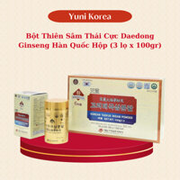 Bột Thiên Sâm Thái Cực Daedong Ginseng Hàn Quốc Hộp (3 lọ x 100gr), Điều Hoà Huyết Áp, Tăng Cường Hệ Miễn Dịch