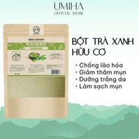 Bột Trà Xanh nguyên chất UMIHOME 40G bột đắp mặt nạ, tắm trắng, dưỡng ẩm da và ngừa mụn hiệu quả - Túi 40G