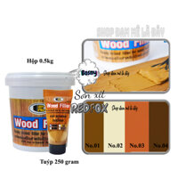Bột trét gỗ, bột vá gỗ Wood Filler No.B218 Bosny - Keo che vết xước, khuyết điểm đồ gỗ nội thất, bàn ghế, tủ gỗ - Tuýp 250 gram - No.03 Mahogany