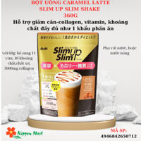 Bột uống slim up slim shake, collagen Caramel Latte  ASAHI 360g