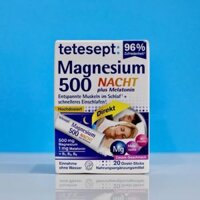 Bột uống Tetesept Magnesium 500 Nacht Plus Melatonin Sticks – Hộp 20 gói