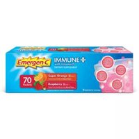 Bột vitamin C hòa tan giúp tăng đề kháng Emergen-C Immune Plus Vitamin D & Zinc hộp 70 gói