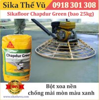 Bột xoa nền chống mài mòn, giúp tăng cứng bề mặt bê tông màu xanh - Sikafloor Chapdur Green bao 25kg