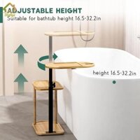 Bothyi 360Swivel Couch Side Table Kệ lưu trữ 3 tầng Có thể xoay Để bàn Chống rỉ sét Bàn đầu giường cho điện thoại Đồ uống tắm Xà phòng Đĩa