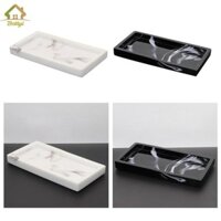 Bothyi Bắc Âu Giả Đá Cẩm Thạch Nhựa Khay Vệ Sinh Vanity Khay Phòng Tắm Bồn Khay Xà Phòng Trang Trí Khăn Kithen Khay Món Ăn