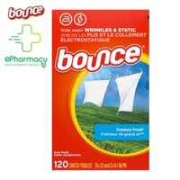 Bounce Giấy Thơm Quần Áo Mỹ Outdoor Fresh dùng cho máy sấy 120 tờ