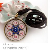 Boutique Six-Dao Kim Cương Mantra Hai Mặt Vòng Bùa Hộ Mệnh Mặt Dây Chuyền Tây Tạng Pháp Hiệp Hội Tình Bạn Mặt Dây Chuyền Vòng Cổ 0226