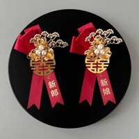 Boutonniere cưới mới, lễ cưới, đồ dùng cho chú rể, cô dâu, cha, mẹ, phù rể, phù dâu, bộ đầy đủ gia đình