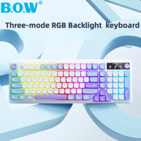 Bow Ba Chế Độ 2.4g Bàn Phím Bluetooth Không Dây Sạc Mô Hình RGB Đèn Nền Cơ Trục Trà Cảm Thấy Bé Gái Văn Phòng Thể Thao Điện Tử K520DL