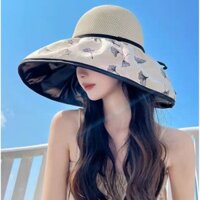 Bow Bucket Hat Nữ 04 Phiên Bản Hàn Quốc Tấm Che Nắng Vinyl Ngoài Trời Chống Nắng Tất Cả Trận Đấu Mũ Chống Nắng #帽子250311#