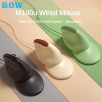 Bow Công Thái Học Chuột Có Dây USB Bên Ngoài Laptop Máy Tính Để Bàn Sữa Trà Màu Bé Gái Văn Phòng Đa Năng Tắt Tiếng M190u PRO