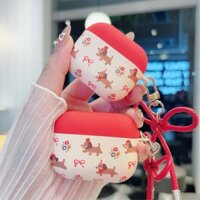 Bow Dachshund có mặt dây chuyền Hộp đựng tai nghe mờ Thích hợp cho Apple Airpods thế hệ 1 / thế hệ thứ 2 Phim hoạt hình dễ thương airpod thế hệ thứ 3 / thế hệ thứ 4 Di động Niche Creative airpodpro / pro Bảo vệ Bluetooth không dây thế hệ thứ 2