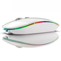 BOW RGB 2.4G+Bluetooth Wireless Mouse Backlight Jiggler Mouse Rechargeable Silent Ergonomic Mice for iPad Laptop Compute