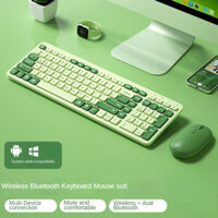 Bow wireless Bluetooth + 2.4g usb không dây chế độ kép Bộ bàn phím và chuột cho bé trai và bé gái Trò chơi văn phòng Máy tính