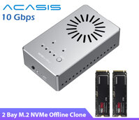 Box đọc và nhân bản 2 ổ cứng SSD M2 NVMe có quạt tản nhiệt