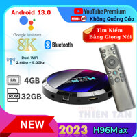 Box H96max - Android 13.0 - Rockchip 3528 - Ram 4G/32G - Kèm Theo Remote Voice + Chuột Bay