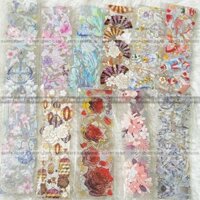 Box mix set 20 - 50c đoạn chiết 35cm - 100cm washi pet tape băng keo trong in hình có ánh nhũ lấp lánh (mẫu giao ngẫu nh
