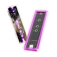 Box ổ cứng M2 trong suốt đèn chuyển màu M2 NVME NGFF/NVME cao cấp box m2 sata m2 NVME