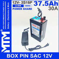 Box pin Lithium-ion 12V 37.5Ah 30A 3S MTM kèm sạc