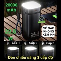BOX sạc dự phòng 20000mAh 22.5w type C có đèn tiện dụng sạc điện thoại SIÊU NHANH (không kèm PIN)