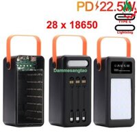 Box sạc dự phòng 28 cell 18650 sạc nhanh 22.5W (kèm 3 dây sạc)