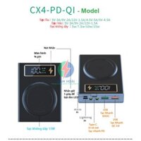 Box sạc dự phòng 4 cell 18650 sạc nhanh QC,PD,VOOC 3.0 (22.5W), sạc nhanh không dây (15W) từ tính (Không gồm pin)