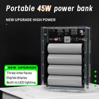 Box sạc dự Phòng 45W meca 4 Cell 18650/21700 [ Phiên Bản Cao Cấp - Mạch Chuẩn BH 03 tháng ]