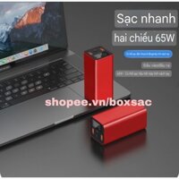Box sạc dự phòng 65w 20000mah 4 cell pin 21700 sạc nhanh cho laptop,Macbook điện thoại PD 65w 2 chiều RF20