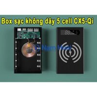 Box sạc dự phòng không dây 5 cell pin 18650 (CHƯA CÓ PIN)(Có thể tháo lắp để thay pin dể dàng)