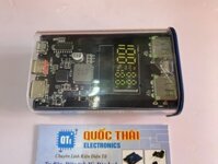 BOX SẠC DỰ PHÒNG MICA TRONG SUỐT 22.5W QC 4.0 (2 PIN 21700)