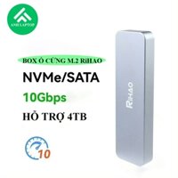 Box SSD M.2 NVME+SATA Rihao. Full nhôm, tốc độ 10Gbps, hỗ trợ tối đa 4TB.