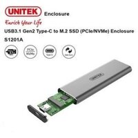 Box SSD M.2 PCIe/NVMe UNITEK S1201A USB 3.1 Chính hãng (Kèm cable 2 đầu Type-C)