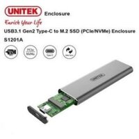 Box SSD M.2 PCIe/NVMe UNITEK S1201A USB 3.1 Chính hãng (Kèm cable 2 đầu Type-C)