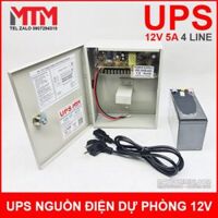 Box UPS nguồn điện dự phòng 12V 5A 4CH kèm ắc quy 12V 7.5Ah